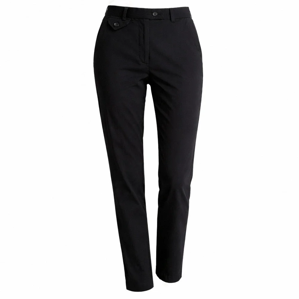 Emanuel Ungaro Liberte Tapered‎ Trousers Black Petite 12 Cotton Stretch Parisian